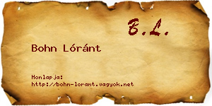Bohn Lóránt névjegykártya